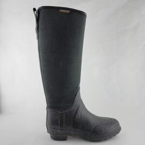 Hunter Boots Womens 37/5 Lady N  Black Rubber Rain Boots Original